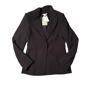 H&M Conscious Choice Black Blazer Jacket Button Front Womens Size S